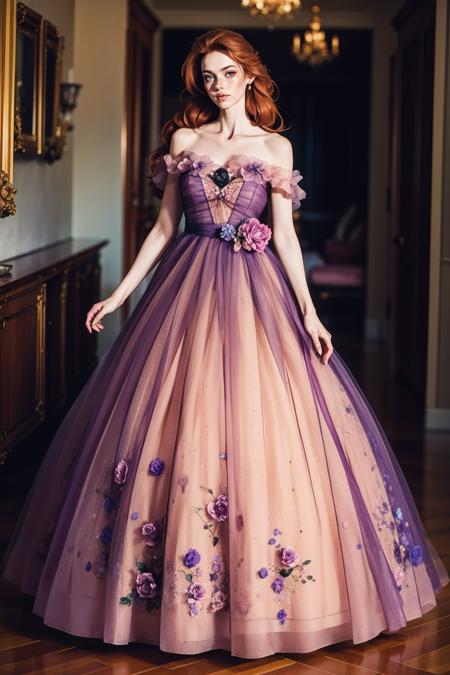 Peach and purple dress online